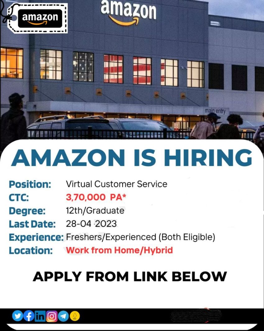 Amazon is Hiring Virtual Customer Service | Work From Home | Apply Now