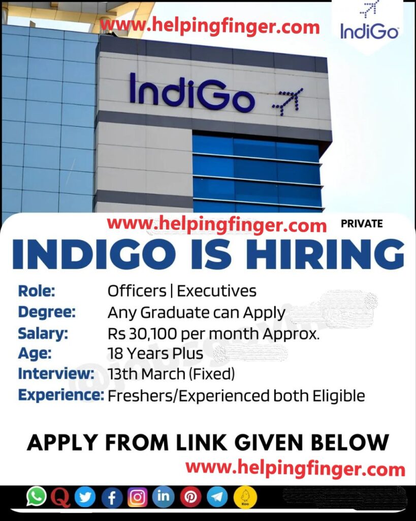 Indigo Airlines Campus Drive 2023| Officer/Executive - Security, Customer Service & Ramp - Chandigarh & Delhi