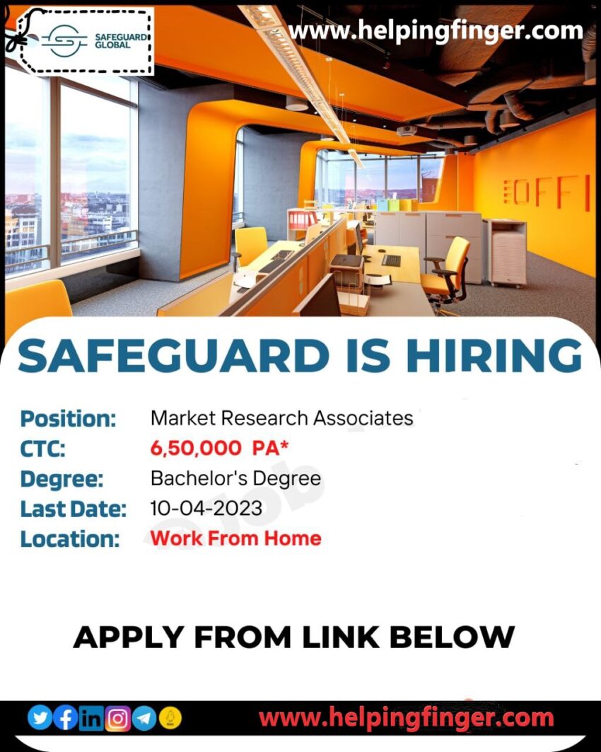 Safeguard Global is Hiring Market Research Associates | Work From Home | Apply Now