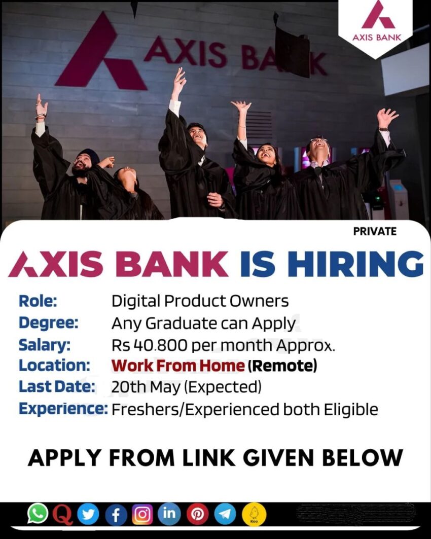Axis Bank Hiring Work-From-Home Product Owners | Apply Now