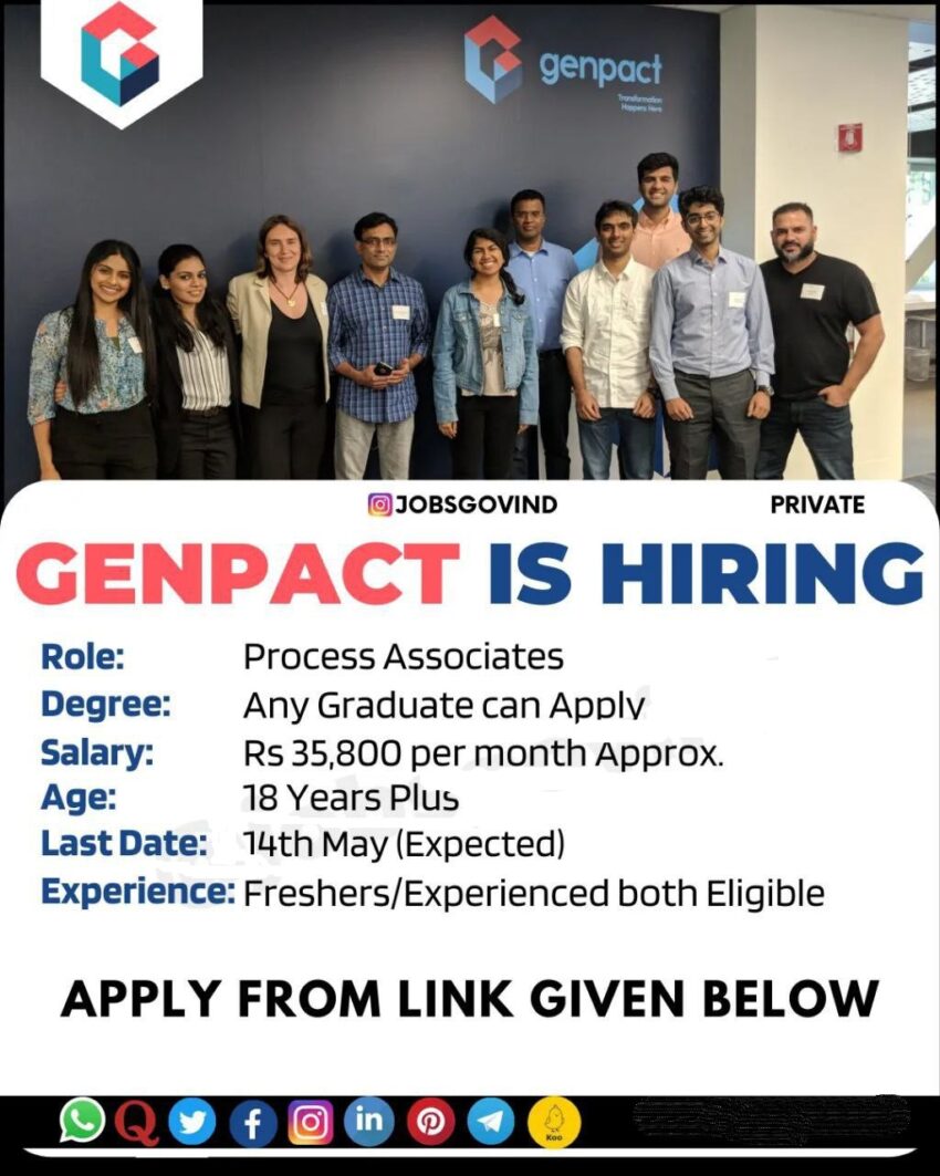 Genpact Campus Drive 2023 for Process Associates | Any Graduate | Online Application