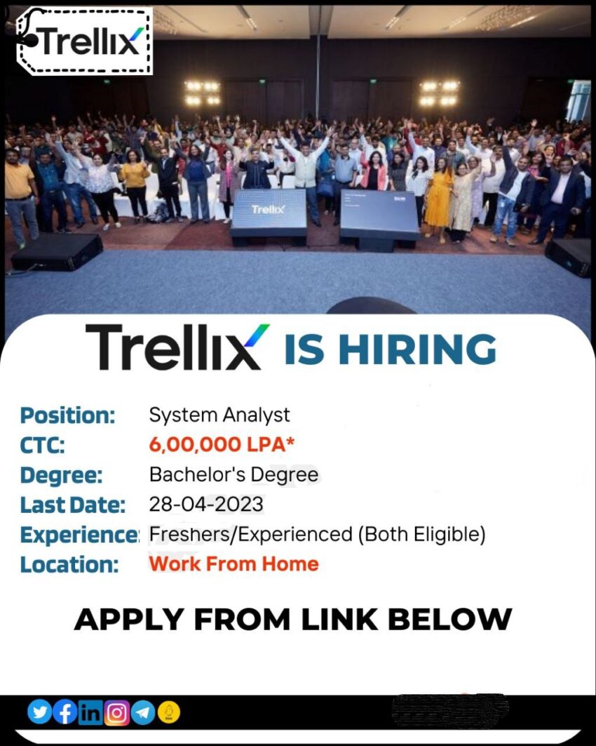 Trellix is Hiring System Analysts | Work from Home | Apply Now