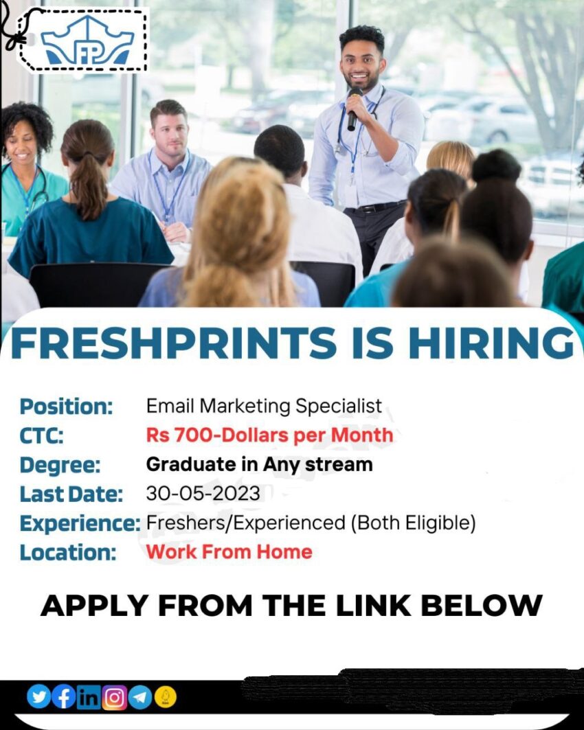 Freshprints is Hiring Email Marketing Specialist | Work From Home | Apply Now