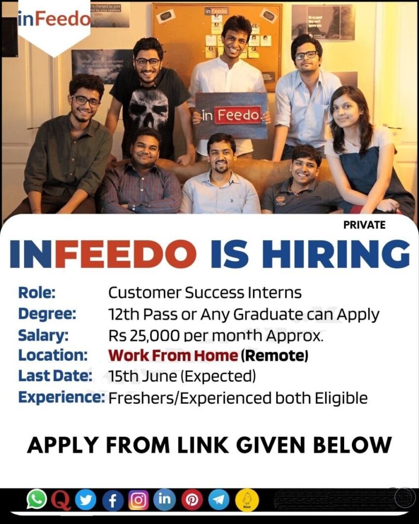 InFeedo Campus Drive 2023 for Customer Success Interns | Work From Home | Online Application