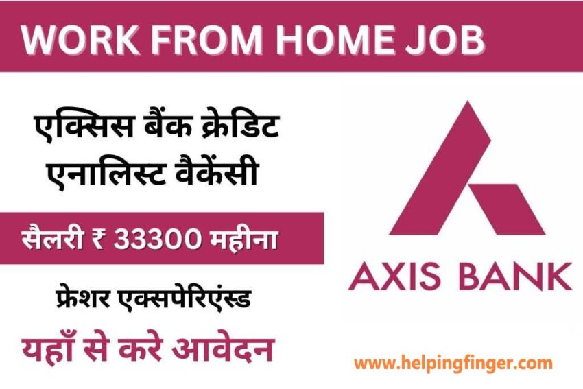 AXIS BANK WORK FROM HOME JOB | 33,300 SLARAY |CREDIT ANALYST /CONTROLER POST