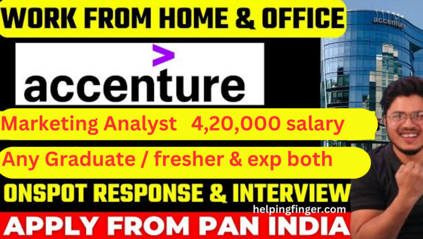 Accenture Work from home & Office jobs 2023 | Accenture Recruitment | Pan India | Marketing analyst