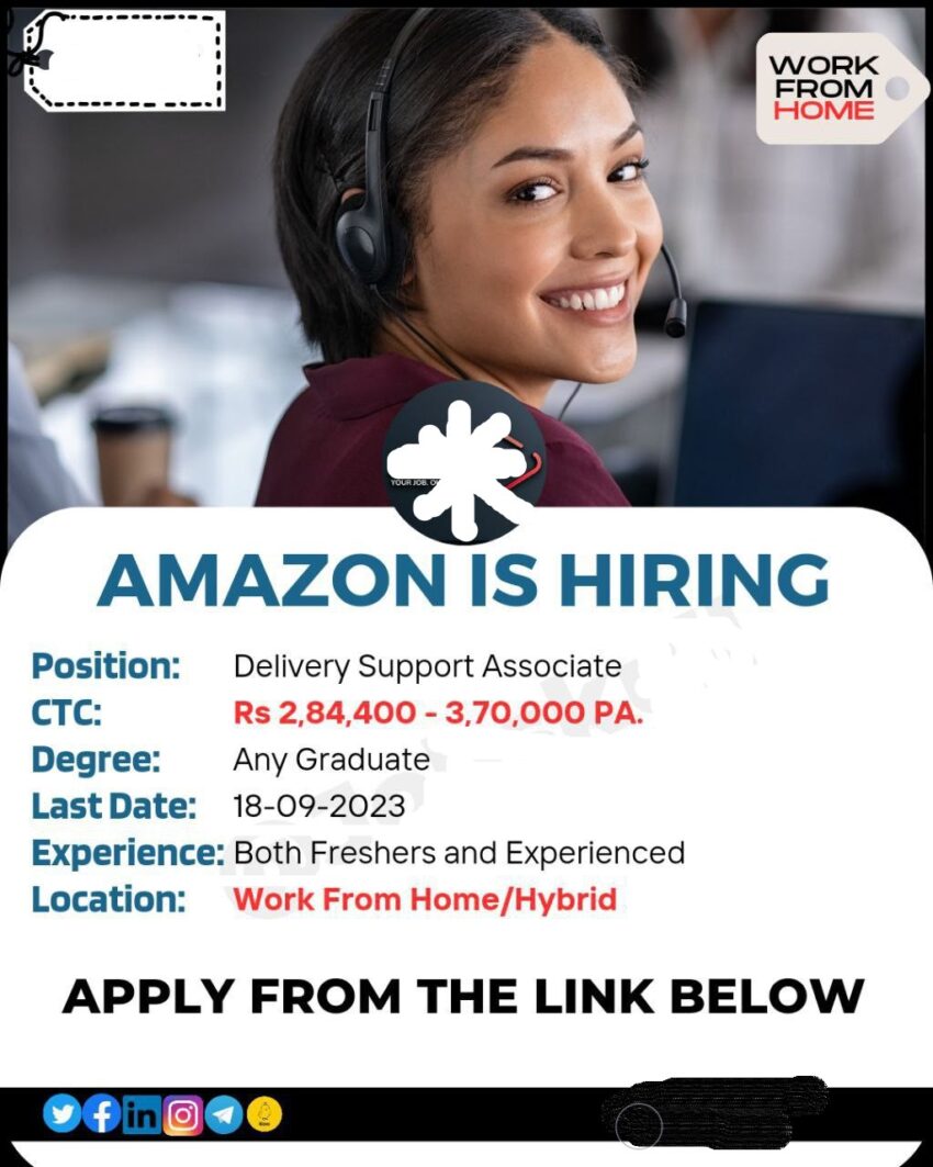 Amazon Work from Home Jobs for Freshers 2023: Associates