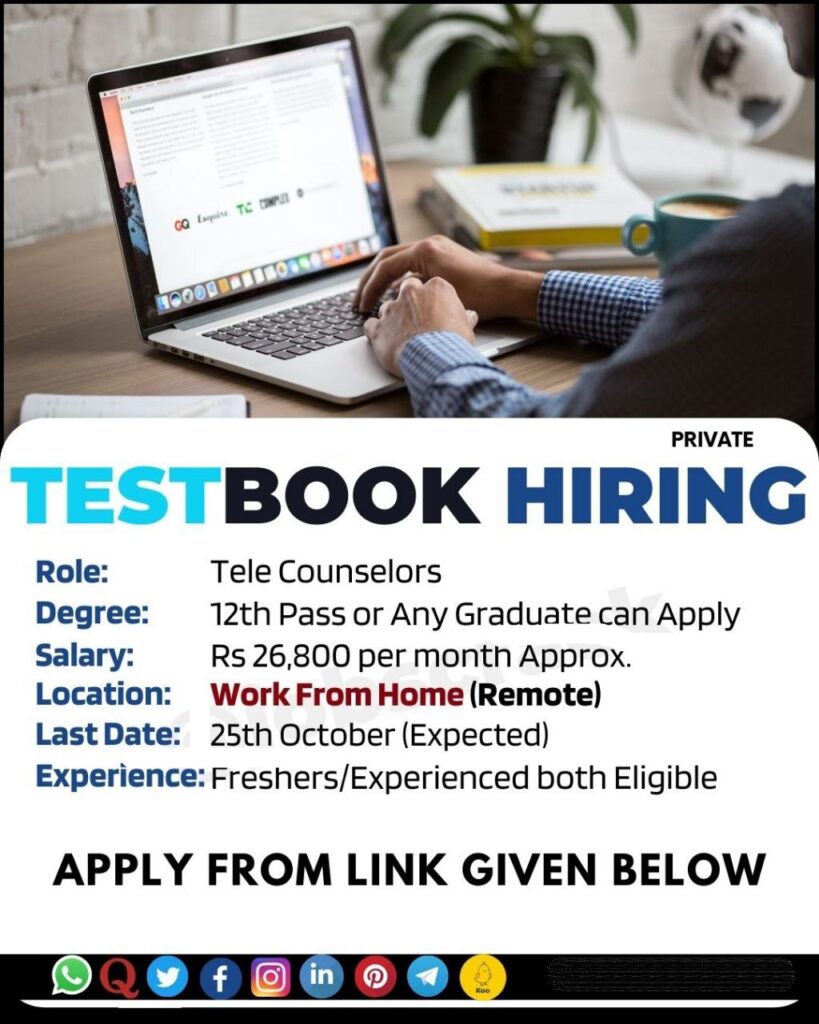 Testbook Campus Drive 2023 Telecounselors | Work From home
