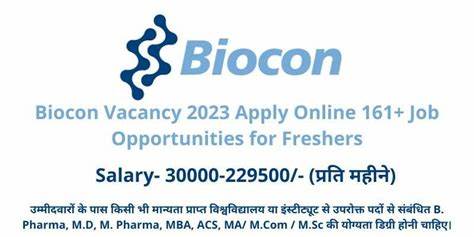 Exciting Opportunities for Freshers at BIOCON: Kickstart Your Career in R&D and F&D