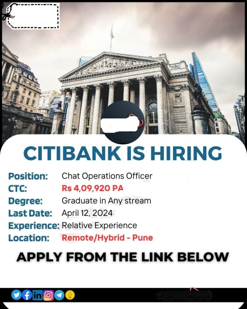 Citibank Work from Home Jobs 2024 | Chat Operations Officer