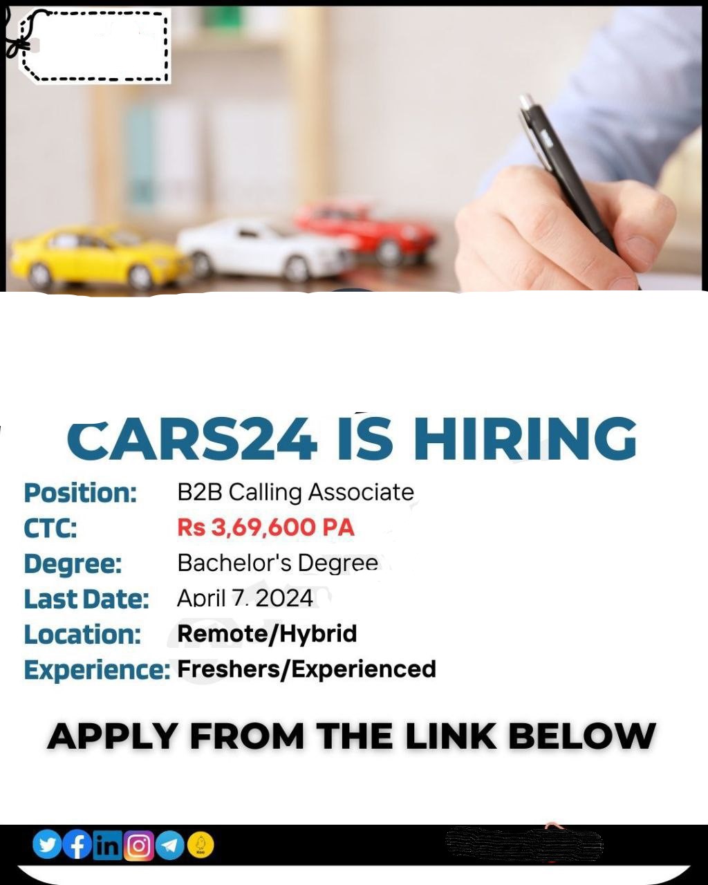 Cars24 Work from Home Jobs 2024 | B2B Calling Associate