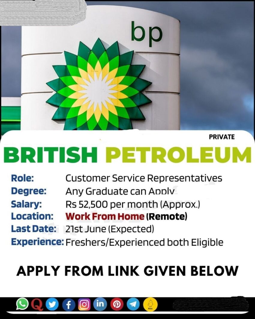 British Petroleum BP is Hiring Work From Home for Customer Service Representatives | Apply Online